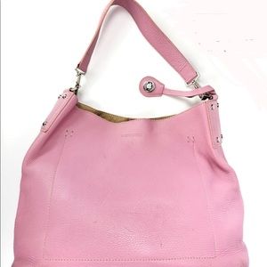 Dooney  & Bourke Pink Pebbled Leather Hobo Shoulder Bag